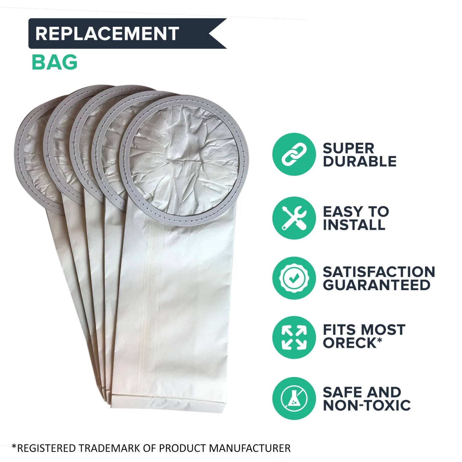 10pk Replacement 6 Qt Bags, Fits Oreck Commercial Backpack Vacuums, Compatible With Part PKBP10 4 10pk Replacement 6 Qt Bags, Fits Oreck Commercial Backpack Vacuums, Compatible With Part PKBP10 - Image 2