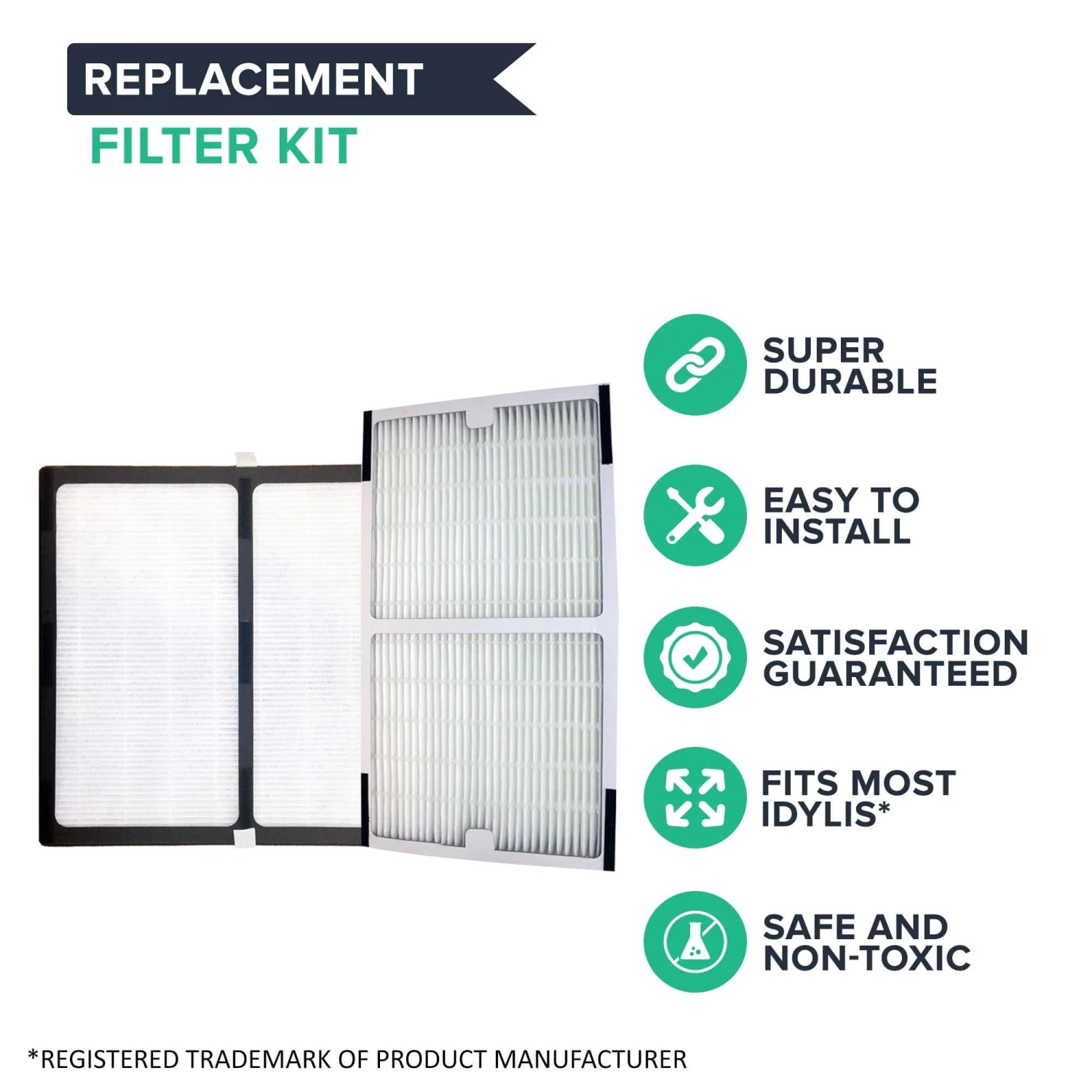 Crucial Air Replacement Parts Compatible With Idylis Air Purifier Filter Part # IAP-10-280 And Model IAF-H-100D - HEPA Style Filters For Home, Office - Air Purifier To Reduce Room Odor, Smell (1 Pack) 4 Crucial Air Replacement Parts Compatible With Idylis Air Purifier Filter Part # IAP-10-280 And Model IAF-H-100D - HEPA Style Filters For Home, Office - Air Purifier To Reduce Room Odor, Smell (1 Pack) - Image 2