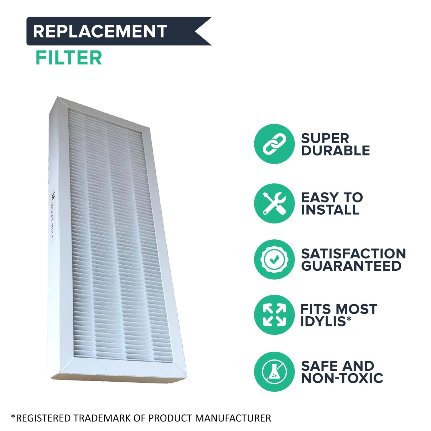 Replacement F HEPA Style Air Purifier Filter, Fits Idylis, Compatible With Part 560885 4 Replacement F HEPA Style Air Purifier Filter, Fits Idylis, Compatible With Part 560885 - Image 2