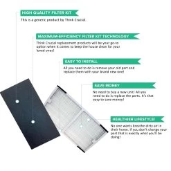 Crucial Air Replacements Compatible With Idylis HEPA Style C Air Purifier Filter & Carbon Filter, Model # IAF-H-100C (2 Pack) -Best Filter Shop 03 27c27206 2c0c 4d7e a94c 54946a32142b