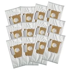 12pk Replacement Cloth Bags, Fit Electrolux Style S & Eureka Style OX, Compatible With Part 61230, 61230A, 61230B & 61230C