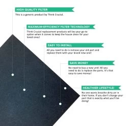Crucial Air D Carbon Filter Replacement Parts Compatible With Idlyis Part # IAF-H-100C - HEPA Air Purifier Filter Fits Models IAP-10-200, IAP-10-280 - Reduce Bacteria, Vac Filters - Bulk (1 Pack) -Best Filter Shop 03 7d5a109b 94d7 40a8 a360 10e4dd9d3b11