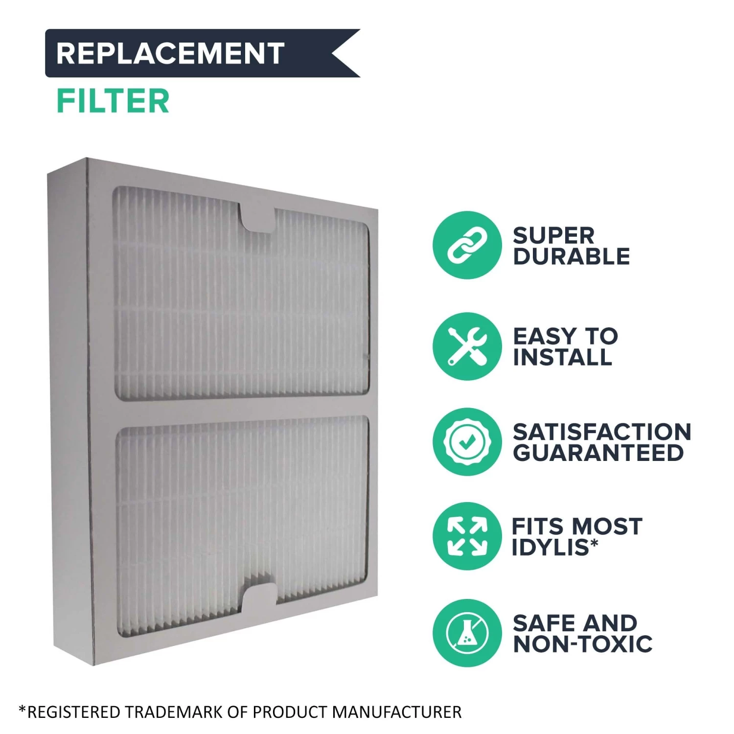 Crucial Air Filter Replacement Parts Compatible With Idlyis Part # IAP-10-125 And IAP-10-150 - Fits Idylis HEPA Style B Air Purifier Filter IAF-H-100B - Dust Mites With Vac Filters (2 Pack) 4 Crucial Air Filter Replacement Parts Compatible With Idlyis Part # IAP-10-125 And IAP-10-150 - Fits Idylis HEPA Style B Air Purifier Filter IAF-H-100B - Dust Mites With Vac Filters (2 Pack) - Image 2