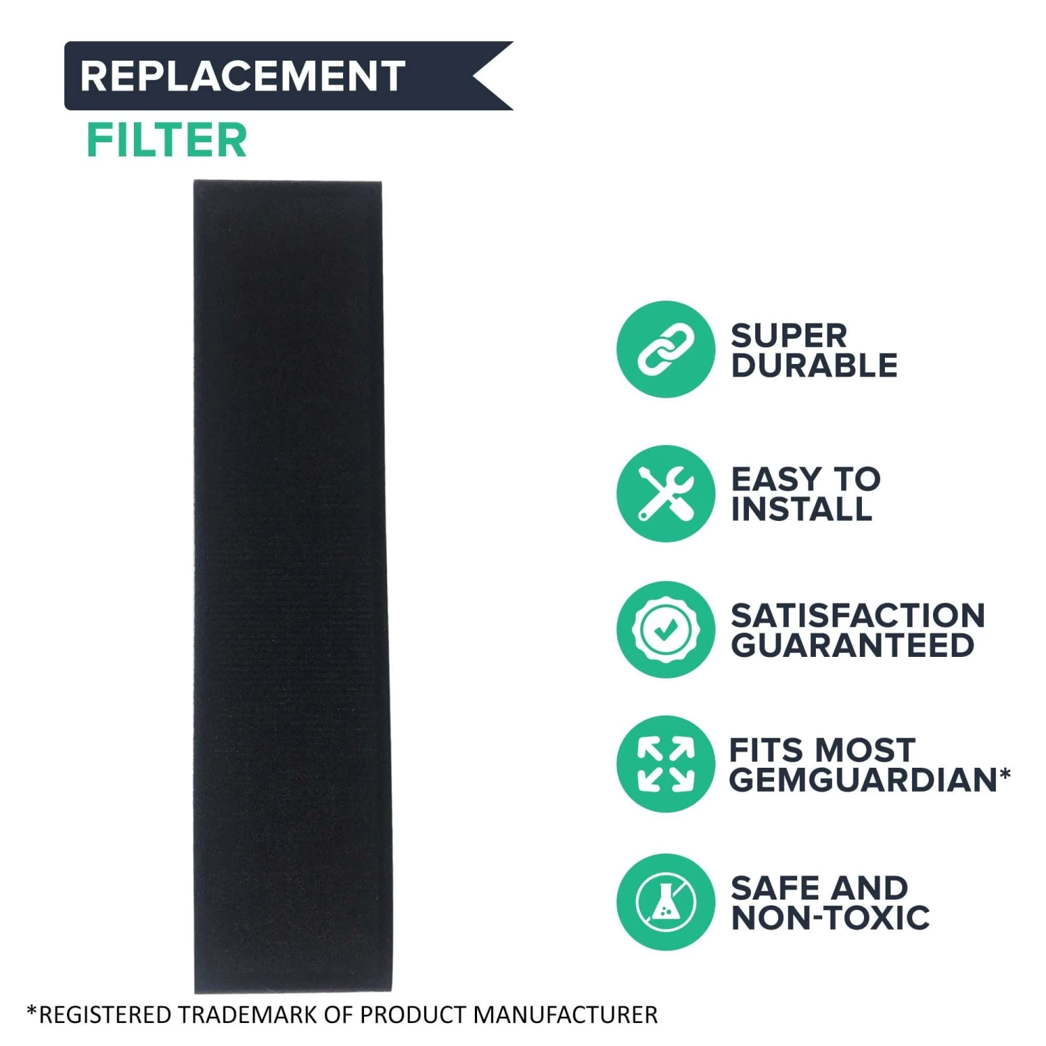 Replacement Air Purifier Filter Compatible With GermGuardian Filter Part # FLT5000, FLT5111. Models AC5000. Measures 20.5 In X 5.5 In X 2 In 4 Replacement Air Purifier Filter Compatible With GermGuardian Filter Part # FLT5000, FLT5111. Models AC5000. Measures 20.5 In X 5.5 In X 2 In - Image 2