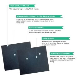 Crucial Air D Carbon Filter Replacement Parts Compatible With Idlyis Part # IAF-H-100C - HEPA Air Purifier Filter Fits Models IAP-10-200, IAP-10-280 - Reduce Bacteria, Vac Filters - Bulk (2 Pack) -Best Filter Shop 03 ca5b97fc 577b 4bd8 bffe 6565a428dec8
