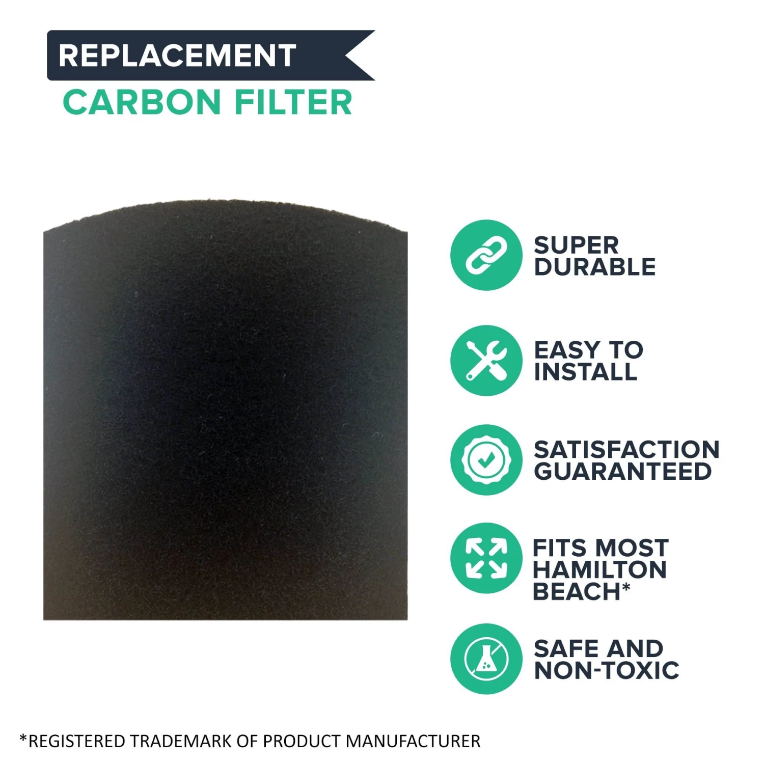 Crucial Air Replacement Carbon Filters Compatible With Hamilton Beach True Air Filter Parts - 5.5'' X 5'' X 2'' - Part # 04290 04290G 04291G 04294G 04230FS 04230G 04234G Models 04530GM, 04532GM(6 Pack) - Image 2