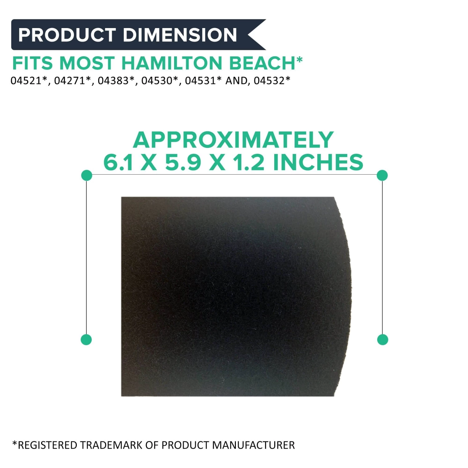 Crucial Air Replacement Carbon Filters Compatible With Hamilton Beach True Air Filter Parts - 5.5'' X 5'' X 2'' - Part # 04290 04290G 04291G 04294G 04230FS 04230G 04234G Models 04530GM, 04532GM(12 Pack) - Image 4