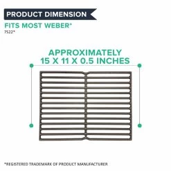 2pk Replacement Long Lasting Cooking Grate, Fits Weber Grills, Compatible With Part 7522, 15 X 11.3 X 0.5 -Best Filter Shop 04 13a07e5c 4591 4013 8277 85bbf49bfc86