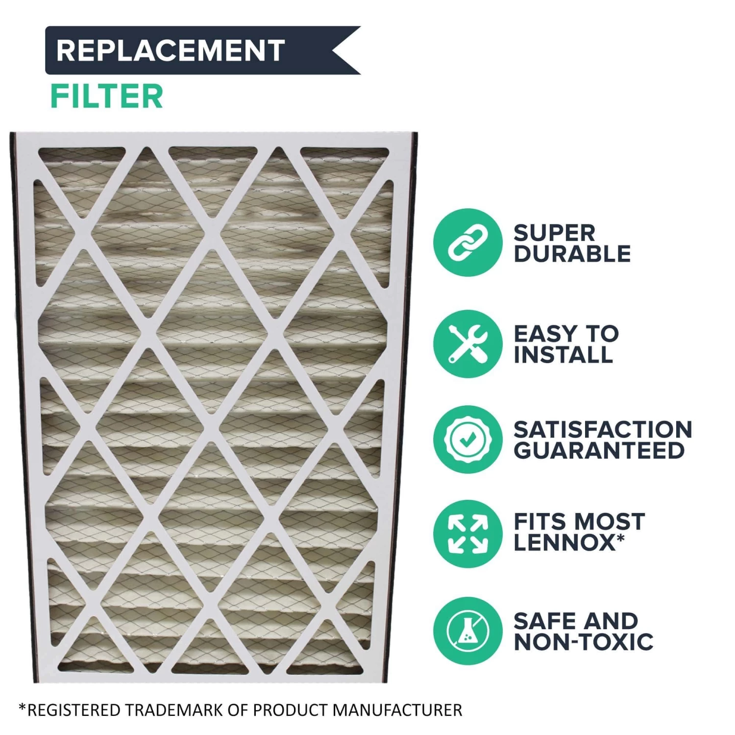 2pk Replacement 16x25x3 MERV-8 HVAC Furnace Filters, Fit Lennox BMAC-12C, Compatible With Part X0581 4 2pk Replacement 16x25x3 MERV-8 HVAC Furnace Filters, Fit Lennox BMAC-12C, Compatible With Part X0581 - Image 2