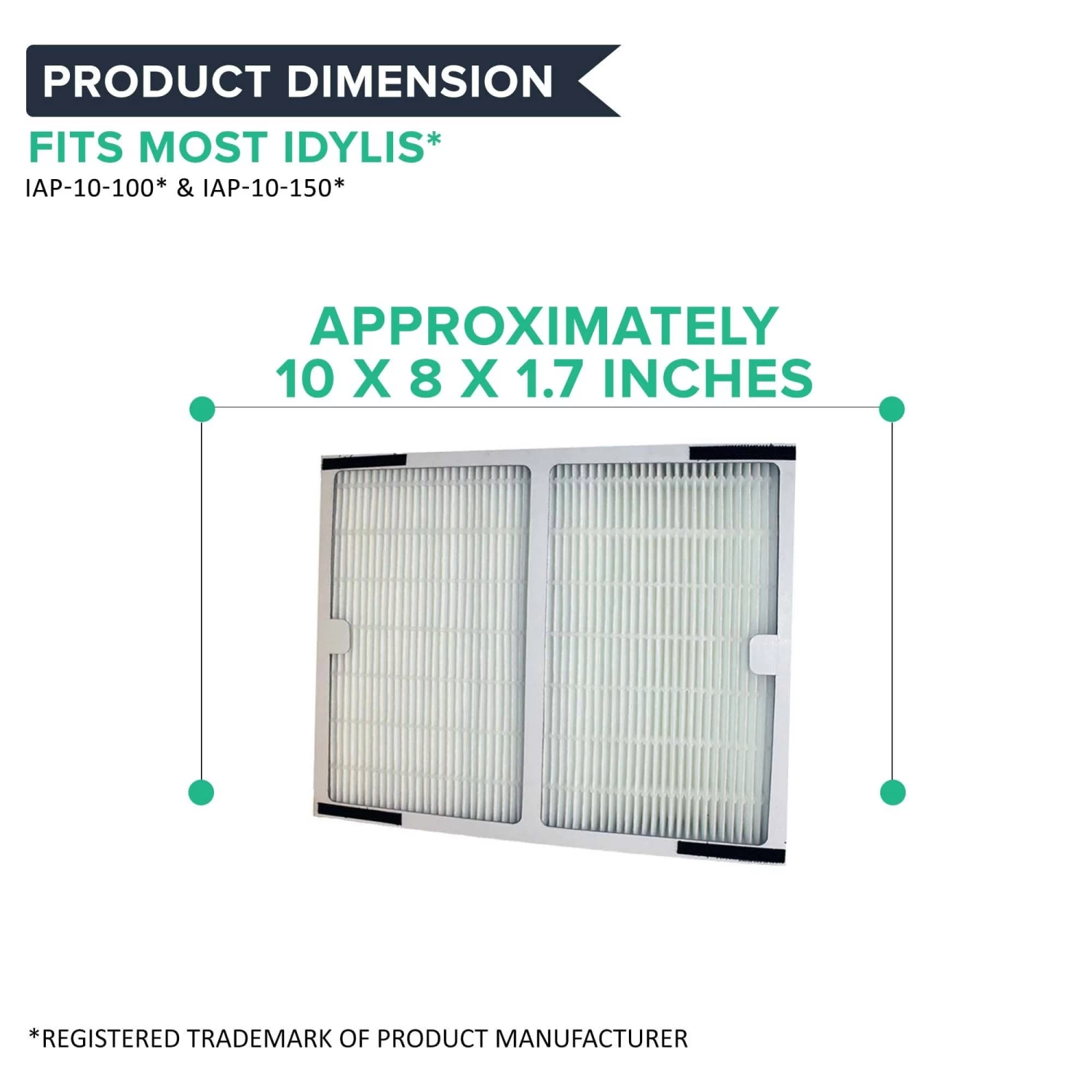 Crucial Air Replacements Compatible With Idylis HEPA Style A Air Purifier Filter & Carbon Filter Fits IAP-10-100, IAP-10-150, Model # IAF-H-100A (2 Pack) 6 Crucial Air Replacements Compatible With Idylis HEPA Style A Air Purifier Filter & Carbon Filter Fits IAP-10-100, IAP-10-150, Model # IAF-H-100A (2 Pack) - Image 4