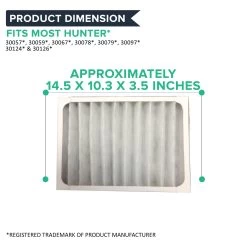 Replacement Air Purifier Filter Compatible With Hunter¨ Brand Filter Part # 30928, Models 30057, 30059, 30067, 30078, 30079, 30097, 30124, 30126 -Best Filter Shop 05 59dee4bf f8fb 4eac 988a a59a6f884984