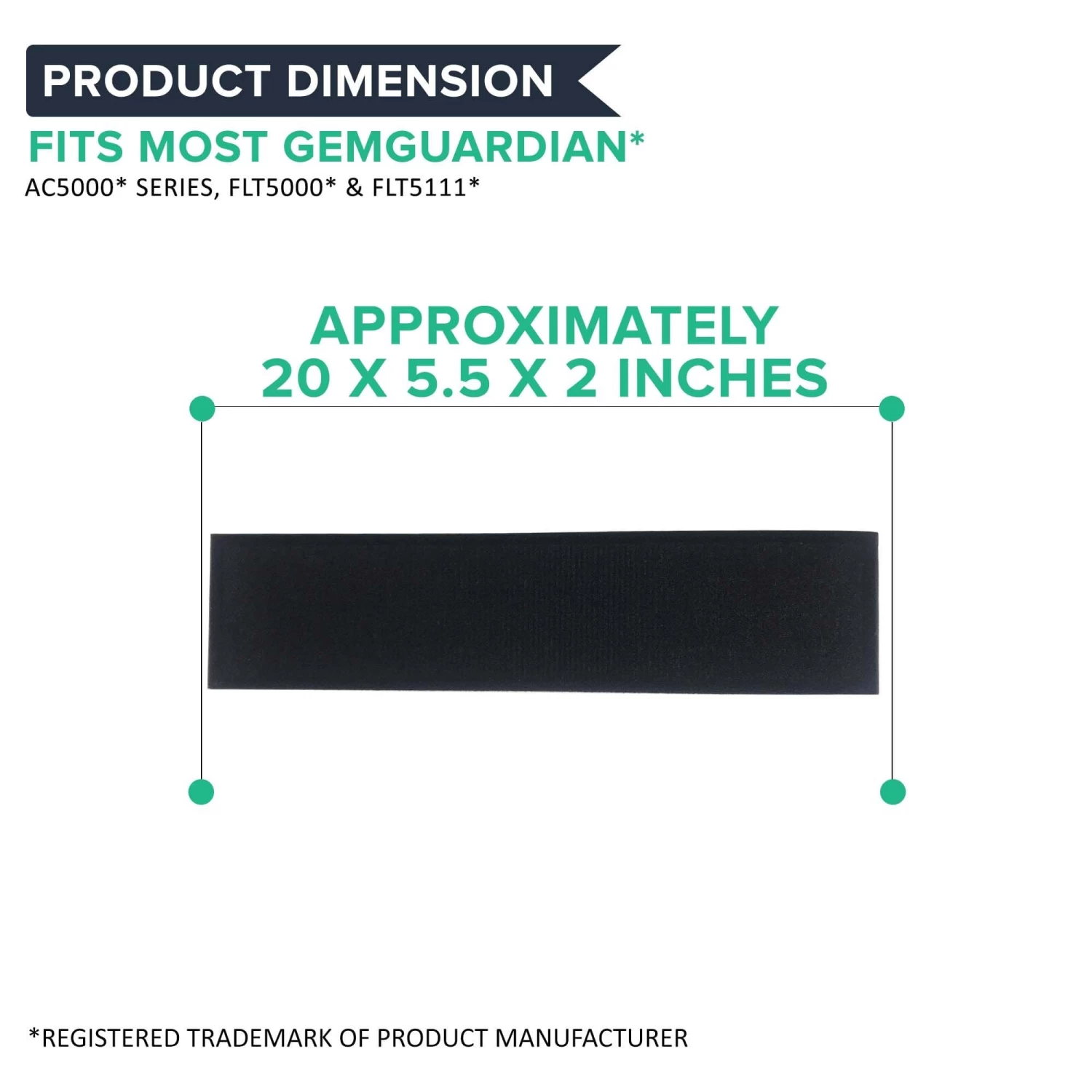 Replacement Air Purifier Filter Compatible With GermGuardian Filter Part # FLT5000, FLT5111. Models AC5000. Measures 20.5 In X 5.5 In X 2 In 6 Replacement Air Purifier Filter Compatible With GermGuardian Filter Part # FLT5000, FLT5111. Models AC5000. Measures 20.5 In X 5.5 In X 2 In - Image 4