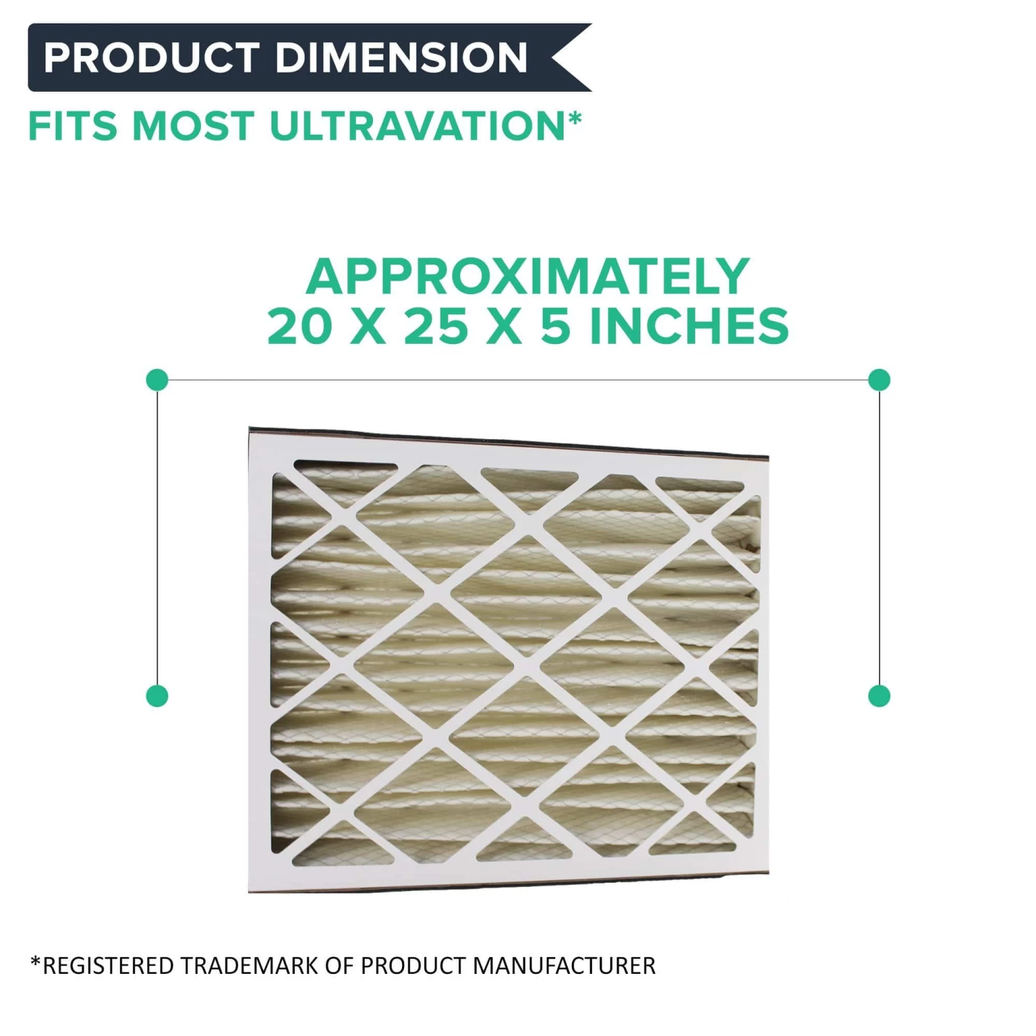 2pk Replacement 20x25x5 MERV-8 Pleated HVAC Furnace Filters, Fits Ultravation, Compatible With Part 91-006 6 2pk Replacement 20x25x5 MERV-8 Pleated HVAC Furnace Filters, Fits Ultravation, Compatible With Part 91-006 - Image 4