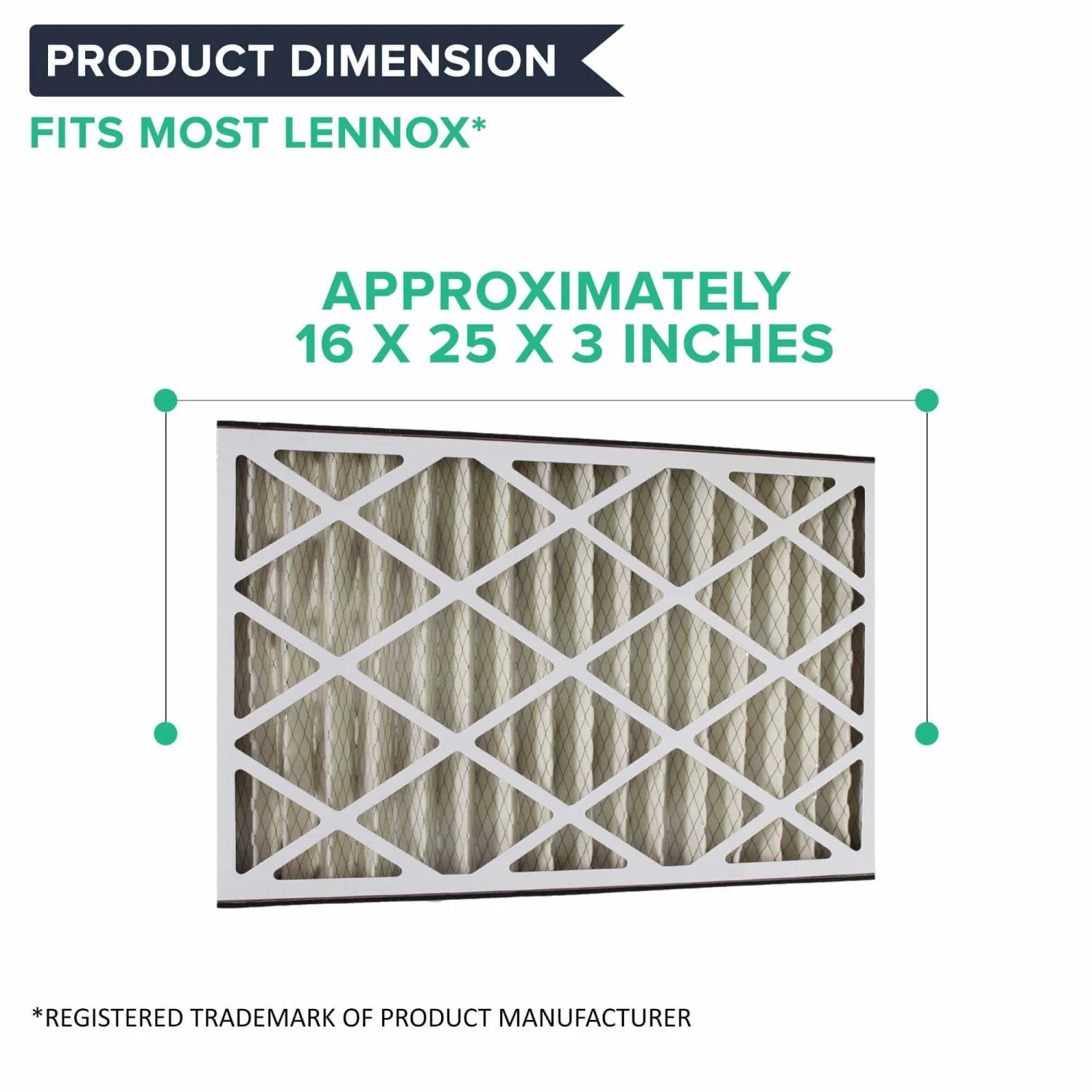 2pk Replacement 16x25x3 MERV-8 HVAC Furnace Filters, Fit Lennox BMAC-12C, Compatible With Part X0581 6 2pk Replacement 16x25x3 MERV-8 HVAC Furnace Filters, Fit Lennox BMAC-12C, Compatible With Part X0581 - Image 4
