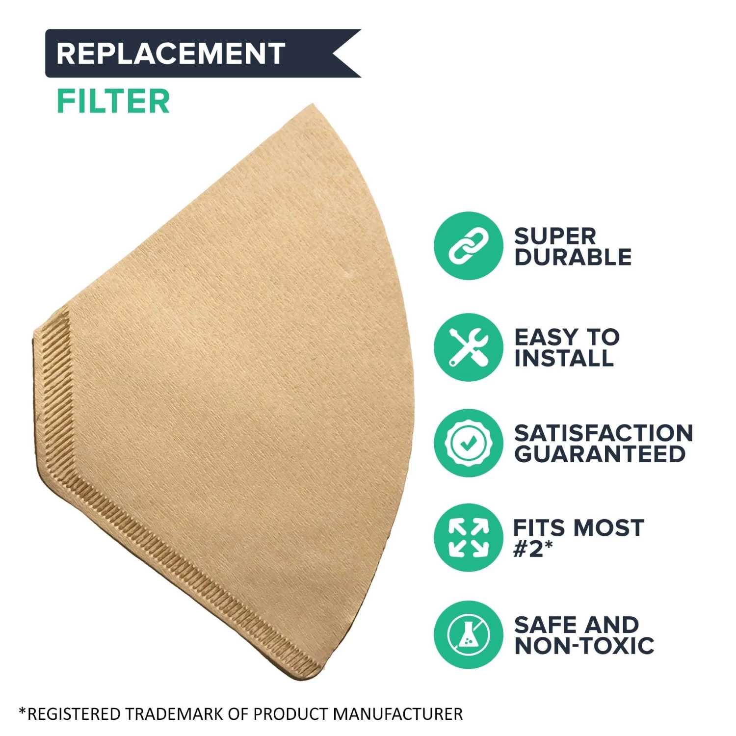 400PK Unbleached Natural Brown Paper #2 Coffee Filters 4 400PK Unbleached Natural Brown Paper #2 Coffee Filters - Image 2