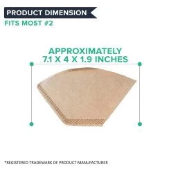 200PK Unbleached Natural Brown Paper #2 Coffee Filters -Best Filter Shop 09 4ab66076 89df 4509 91e6 146121ebde05
