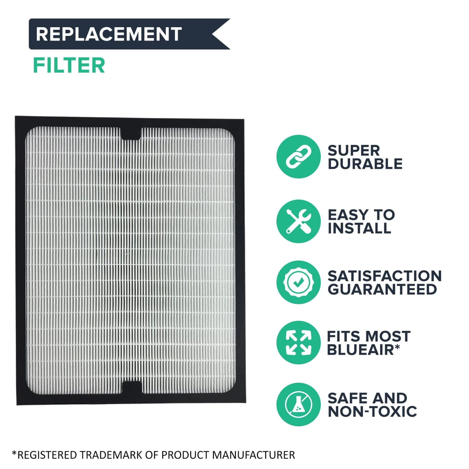 Crucial Air Replacements For Blueair Deluxe 200/300 Series Air Purifier Filter W/ Built-In Odor Neutralizing Particle Pre-Filter, Compatible With ALL 200 & 300 Series Air Purifiers - Image 2
