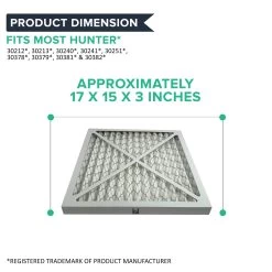 Replacement Air Purifier Filter Compatible With Hunter¨ Brand Filter Part # 30931, Models 30201, 30212, 301213, 30240, 30241, 30251, 30378, 30379, 30380, 30381, 30382, 30383 -Best Filter Shop 30931 FILTER 05