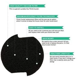 Think Crucial Part 1604127 Compatible Eureka Vac Powerlifter Pet Powertrak 1790 1307 1309 1309R 1793 1790 17939 Washable Foam Pre Filter 1604127 HEPA Style Post Filter Kit 1604130 -Best Filter Shop 51Ub4AVDXcL