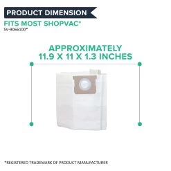 Think Crucial Replacement Filtration Bag Compatible With Shop-Vac Part # SV-9066100, Fits Type H 5 To 8 Gallon Shop-Vac Wet And Dry Vacuum (6 Pack) -Best Filter Shop 5 6 8 GAL BAGS 05 01b3252e e5d3 4af9 a26a ff9eb859f309