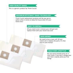 Think Crucial Replacement Vacuum Bag Compatible With Shop-Vac Part # SV-9066700, Fits Type A 1.5 Gallon Shop-Vac Wet And Dry Vacuum - (9 Pack) -Best Filter Shop 5 f6e50703 d5d2 46e9 be32 b956ae9e889d