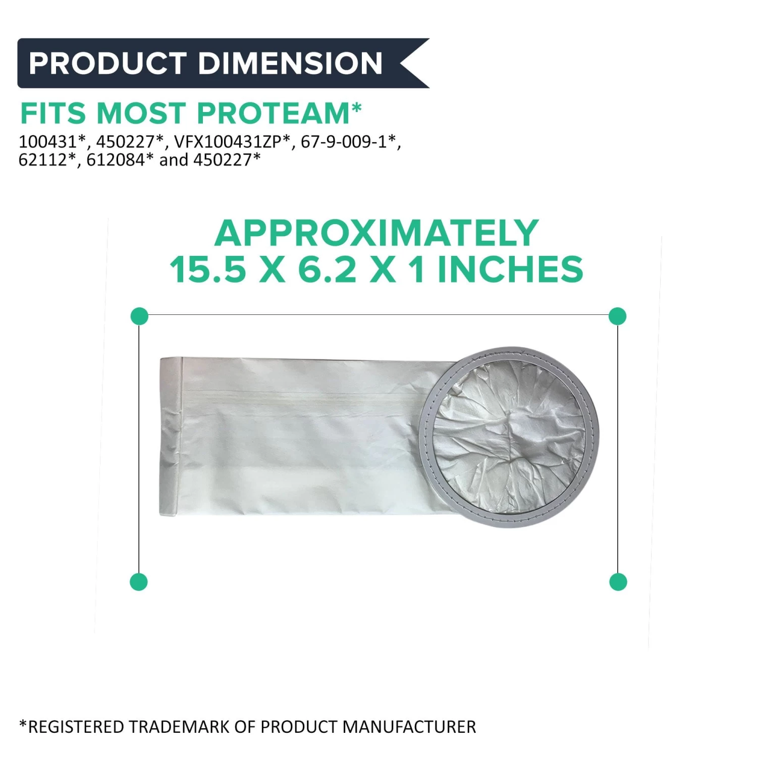 Replacement 6 Qt Vacuum Bags, Fits ProTeam Commercial Backpack Vacuums, Compatible With Part 100431 6 Replacement 6 Qt Vacuum Bags, Fits ProTeam Commercial Backpack Vacuums, Compatible With Part 100431 - Image 4