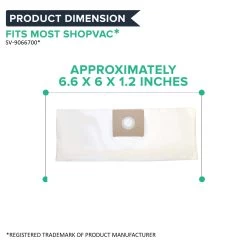 Think Crucial Replacement Vacuum Bag Compatible With Shop-Vac Part # SV-9066700, Fits Type A 1.5 Gallon Shop-Vac Wet And Dry Vacuum - (9 Pack) -Best Filter Shop 6 f5493f7e cfab 44c3 a10b 72f88932746d