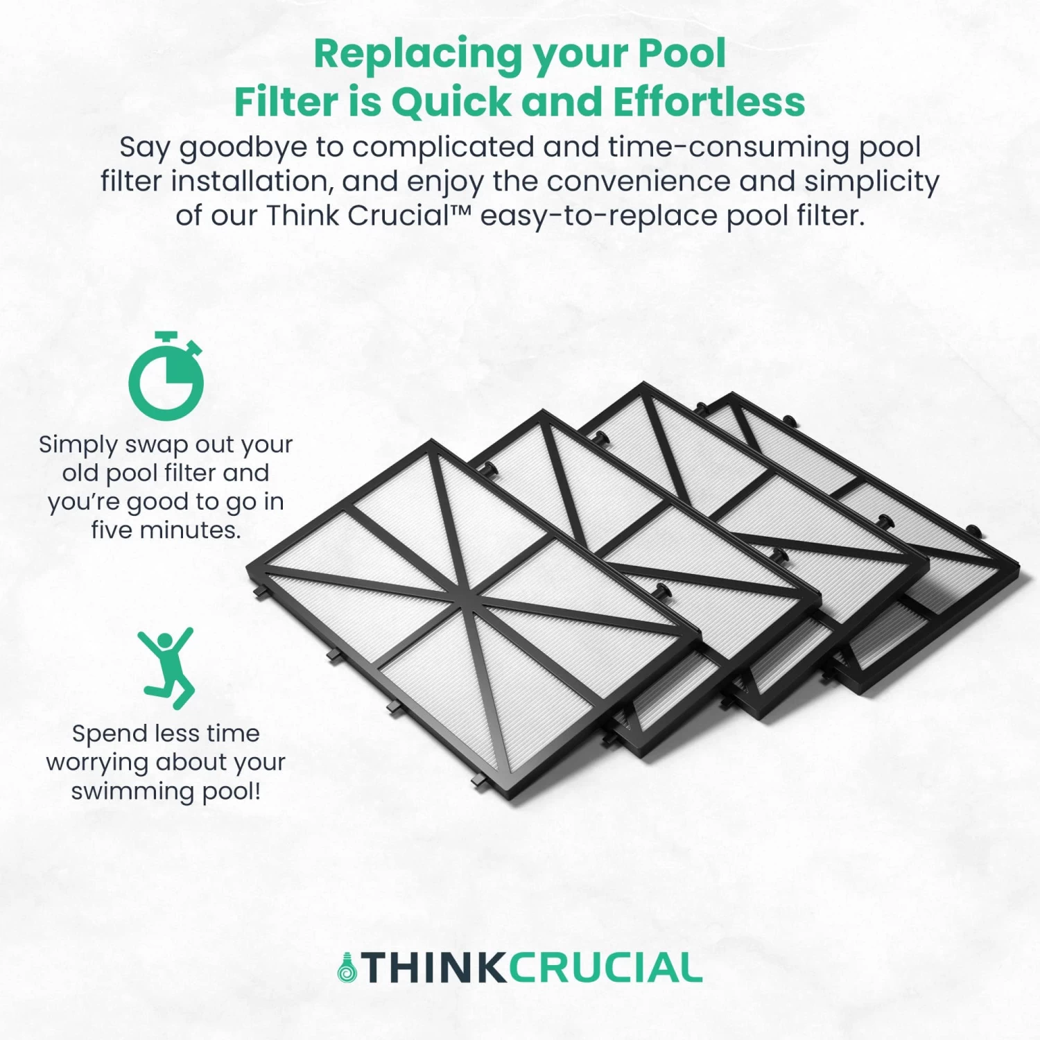 Think Crucial Replacement Ultra Fine Filters Compatible With Maytronics Dolphin, Nautilus CC Plus, M200, M400, M500, M4, M5, Wave 65, Wave 90, Oasis Z5 Models, Part# 9991432-R4 - Large Filter Panels 6 Think Crucial Replacement Ultra Fine Filters Compatible With Maytronics Dolphin, Nautilus CC Plus, M200, M400, M500, M4, M5, Wave 65, Wave 90, Oasis Z5 Models, Part# 9991432-R4 - Large Filter Panels - Image 4