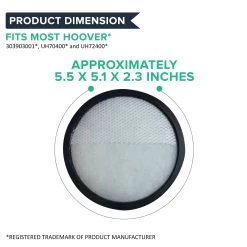 Crucial Vacuum Air Filter Replacement Part # 303903001 - Compatible With Hoover Air Model Primary Filter Models UH70400, UH70405, UH70401, UH70403, UH70404, UH70900, UH70905, UH70930, UH70935 -Best Filter Shop AIR MODEL PRIMARY FILTER DIMENSIONS 31d3d97d f7b8 4448 855b 9dbba04d991a