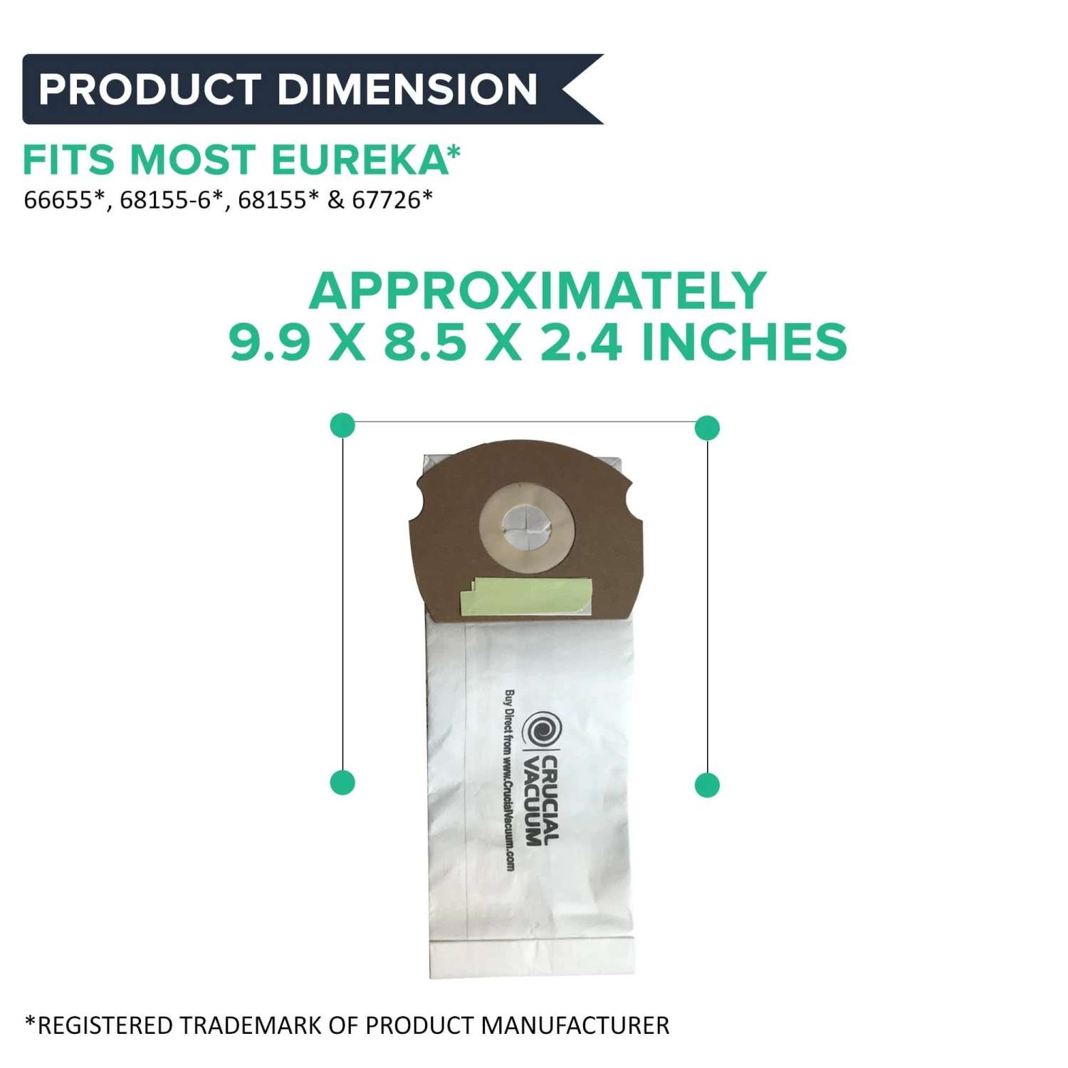 Replacement Bags, Fits Eureka AS AirSpeed, Compatible With Part 66655, 68155-6, 68155, 67726 & 84404 6 Replacement Bags, Fits Eureka AS AirSpeed, Compatible With Part 66655, 68155-6, 68155, 67726 & 84404 - Image 4