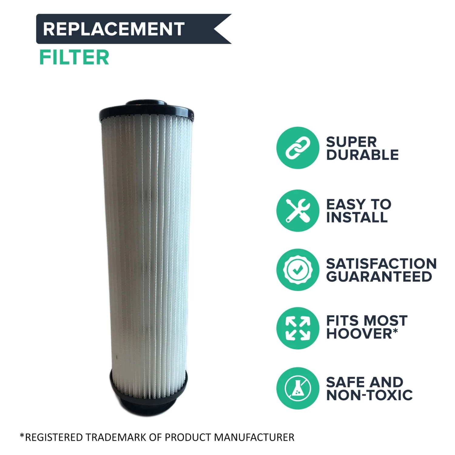 Crucial Vacuum Filter Replacement Parts Compatible With Hoover Part # 471062, 40140201, 43611042, 42611049, F923 - Fits Hoover Windtunnel Bagless HEPA Style Filter - Perfect Filters - Image 2