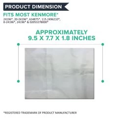 Crucial Vacuum Replacement Type B Cloth Vac Bags Part # 85003, 24196, 634875 115.2496210 - Compatible With Kenmore Bag And Oreck Canister Vacuums - Compact, Disposable Style For Vacuums -Best Filter Shop B BAGS DIMENSION