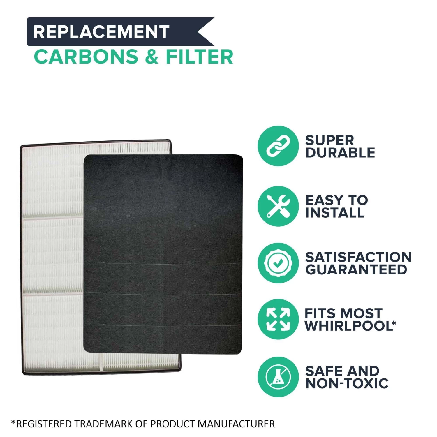 Replacement Pre-Filters & HEPA Filters, Fits Whirlpool Whispure Air Purifiers, Compatible With Part 8171434K & 1183054/K - Image 3