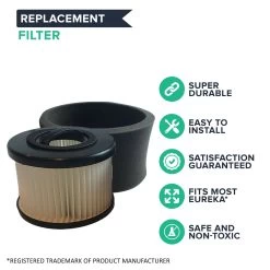 Crucial Vacuum Air Filter Replacement - Compatible With Eureka Vac Filters Part # DCF-20, DCF20 - Models 3041AQU, 3041QU, 3041AZ, 3041AZE - Bulk Packs For Vacs, Home Vacuums, Office -Best Filter Shop DCF20 FILTER IMAGE GROUP