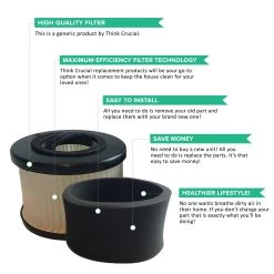 Crucial Vacuum Air Filter Replacement - Compatible With Eureka Vac Filters Part # DCF-20, DCF20 - Models 3041AQU, 3041QU, 3041AZ, 3041AZE - Bulk Packs For Vacs, Home Vacuums, Office -Best Filter Shop DCF20 FILTER VALUE GROUP