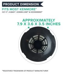 Crucial Vacuum Air Filter Replacement Part # 618683, 02080011000, 02039000000 - Compatible With Kenmore Vacs - Kenmore DCF5 Filter Fits Quick Clean For Home Use - Washable, Reuseable -Best Filter Shop DCF5 FILTER DIMENSION