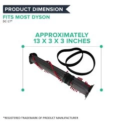 Replacement Brush Roller & 2 8MM Belts, Fits Dyson DC17, Compatible With Part 911961-01 & 911710-01 -Best Filter Shop DC ROLLER BELT KIT 04