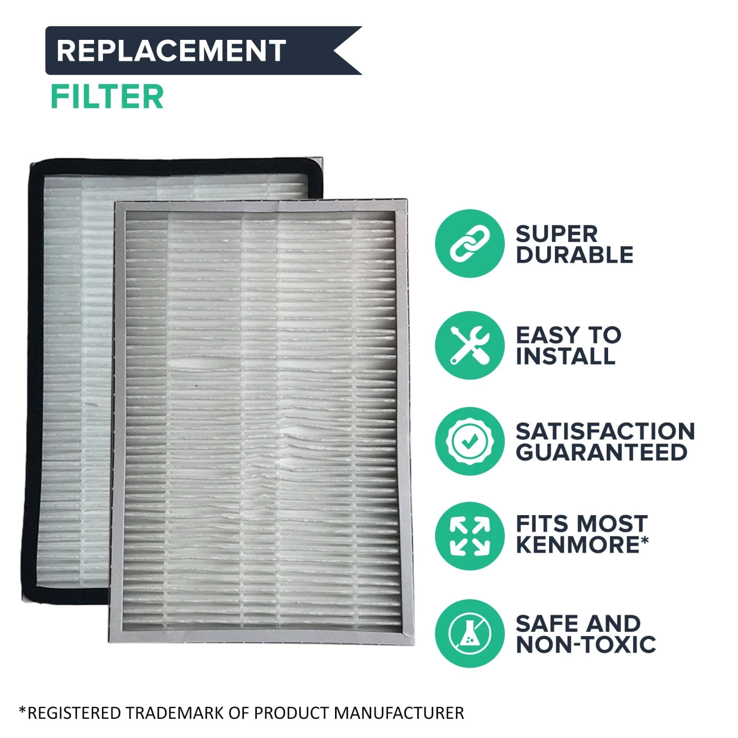 Crucial Vacuum Air Filter Replacement Part # 86889, 20-86889, 40324 - Compatible With Kenmore Vacs - Kenmore EF1 HEPA Style Filter Fits Whispertone & Progressive - Cardboard, Reuseable 4 Crucial Vacuum Air Filter Replacement Part # 86889, 20-86889, 40324 - Compatible With Kenmore Vacs - Kenmore EF1 HEPA Style Filter Fits Whispertone & Progressive - Cardboard, Reuseable - Image 2
