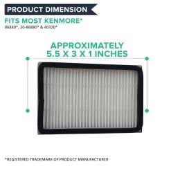 2pk Replacement HEPA Style Exhaust Filters, Fits Kenmore EF2, Compatible With Part 86880, 40320 & MC-V194H -Best Filter Shop EF2 FILTER DIMENSION bb9bbe16 60ce 47d6 bae0 10bb925a6169