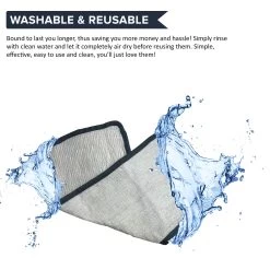 Crucial Vacuum Replacement Mop Pads Part # 60978, 60980 & 60980A - Fits Eureka Steam Pad Fit Models 310A, 311A, 313A Enviro Floor Steamer - Washable, Reusable Part And Model For Home -Best Filter Shop ENVIRO MOP WASHABLE