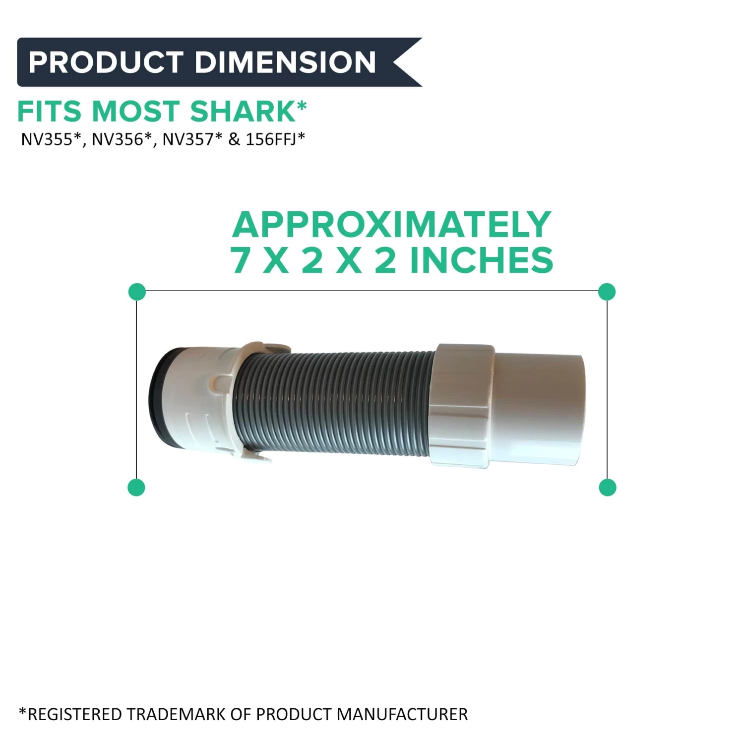 Crucial Vacuum Floor Nozzle Hose Replacements - Compatible With Shark Part 156FFJ - Fit Models Shark Navigator Lift-Away Pro NV355 NV356E NV357 NV370 NV350 NV352 NV355 NV356 NV356E NV357 (1 Pack) 6 Crucial Vacuum Floor Nozzle Hose Replacements - Compatible With Shark Part 156FFJ - Fit Models Shark Navigator Lift-Away Pro NV355 NV356E NV357 NV370 NV350 NV352 NV355 NV356 NV356E NV357 (1 Pack) - Image 4