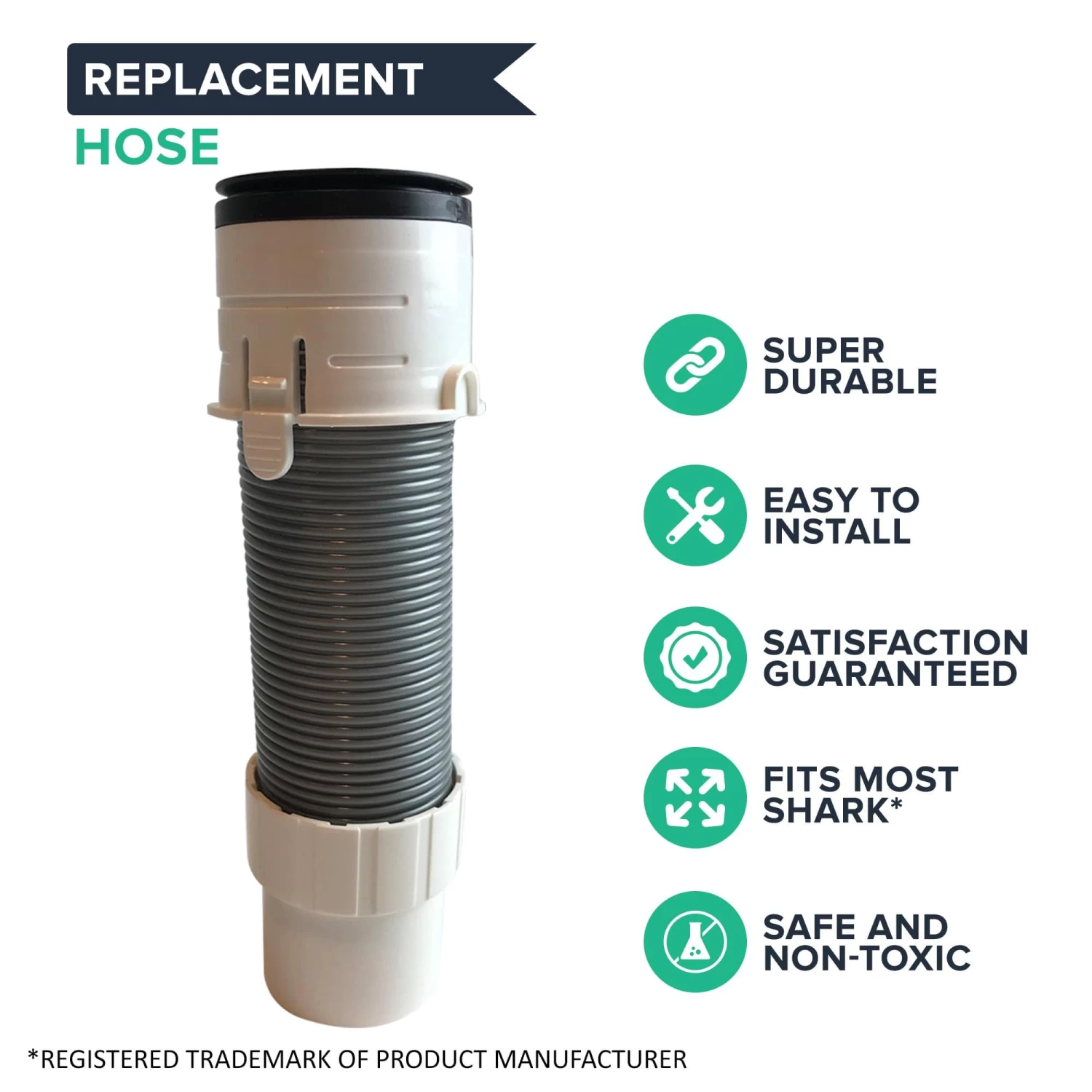 Crucial Vacuum Floor Nozzle Hose Replacements - Compatible With Shark Part 156FFJ - Fit Models Shark Navigator Lift-Away Pro NV355 NV356E NV357 NV370 NV350 NV352 NV355 NV356 NV356E NV357 (1 Pack) 4 Crucial Vacuum Floor Nozzle Hose Replacements - Compatible With Shark Part 156FFJ - Fit Models Shark Navigator Lift-Away Pro NV355 NV356E NV357 NV370 NV350 NV352 NV355 NV356 NV356E NV357 (1 Pack) - Image 2