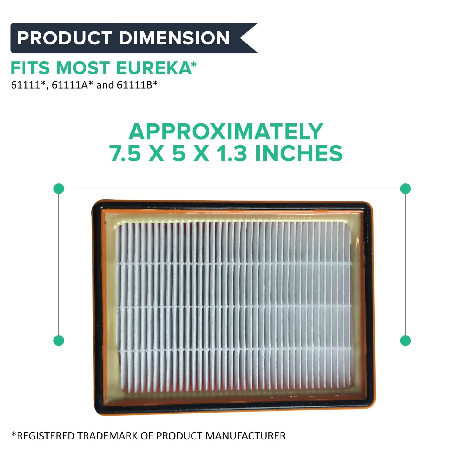 Crucial Vacuum Air Filter Replacement - Compatible With Eureka Part # 61111, 61111A, 61111B, 61111C, 61495 - Models HF2, HF-2 4870, 4870AT, 4870BT, 4870DT, 4870DT-2, 4870F, 4870F-1, 4870F-2 6 Crucial Vacuum Air Filter Replacement - Compatible With Eureka Part # 61111, 61111A, 61111B, 61111C, 61495 - Models HF2, HF-2 4870, 4870AT, 4870BT, 4870DT, 4870DT-2, 4870F, 4870F-1, 4870F-2 - Image 4