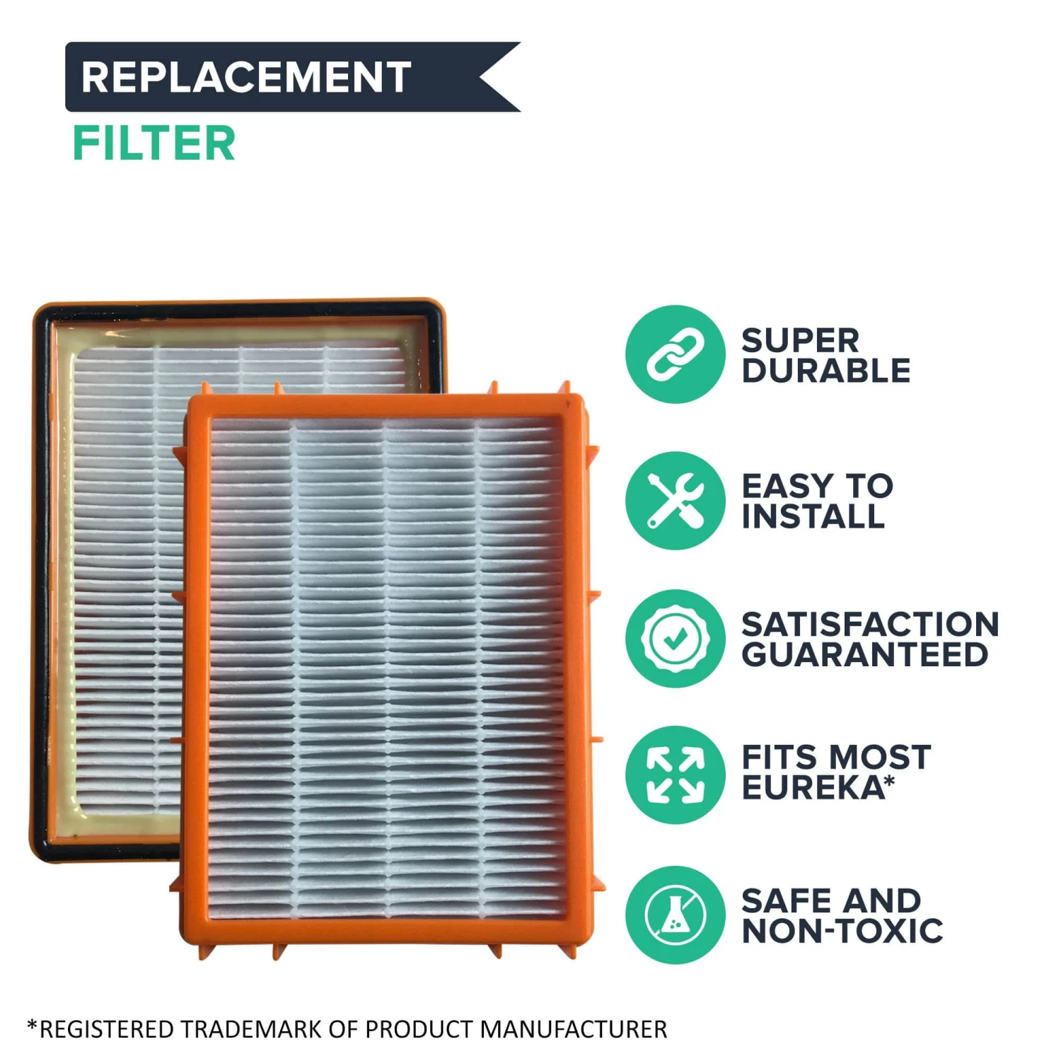 Crucial Vacuum Air Filter Replacement - Compatible With Eureka Part # 61111, 61111A, 61111B, 61111C, 61495 - Models HF2, HF-2 4870, 4870AT, 4870BT, 4870DT, 4870DT-2, 4870F, 4870F-1, 4870F-2 4 Crucial Vacuum Air Filter Replacement - Compatible With Eureka Part # 61111, 61111A, 61111B, 61111C, 61495 - Models HF2, HF-2 4870, 4870AT, 4870BT, 4870DT, 4870DT-2, 4870F, 4870F-1, 4870F-2 - Image 2