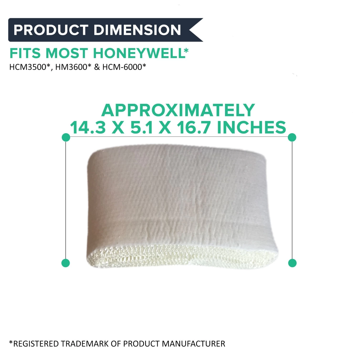 Replacement Humidifier Filter, Fits Honeywell HCM3500, HM3600 & HCM-6000, Compatible With Part HC-14 6 Replacement Humidifier Filter, Fits Honeywell HCM3500, HM3600 & HCM-6000, Compatible With Part HC-14 - Image 4
