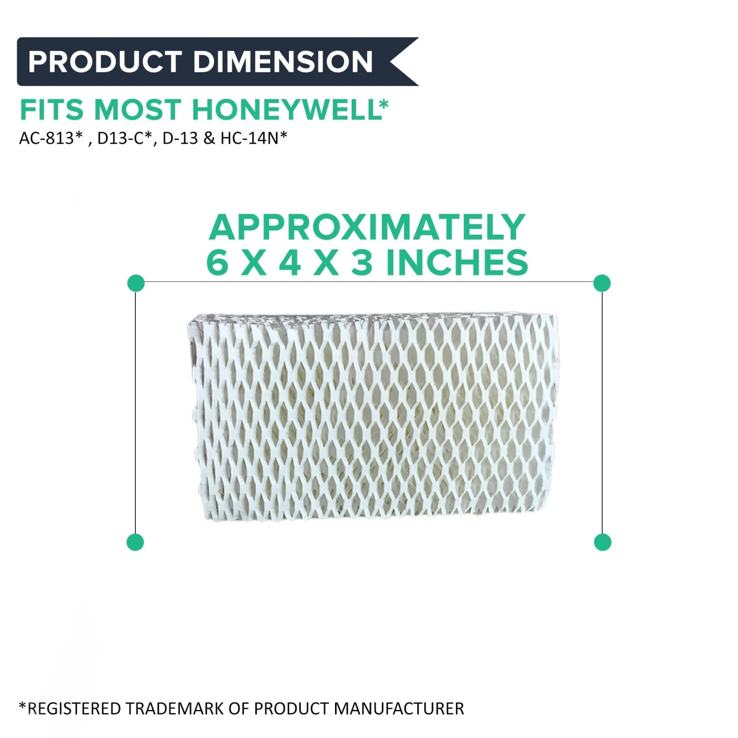 Crucial Air Filter Replacement Parts Compatible With Honeywell Part # AC-813, D13-C, D-13 - Fits Honeywell HCM-525 Humidifier Wick Filters - Simple Easy Use For Home Vacuum - (6 Pack) 6 Crucial Air Filter Replacement Parts Compatible With Honeywell Part # AC-813, D13-C, D-13 - Fits Honeywell HCM-525 Humidifier Wick Filters - Simple Easy Use For Home Vacuum - (6 Pack) - Image 4