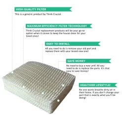 Crucial Air Replacement For Graco 1.5 Gallon Humidifier Filter - Compatible With Part # 2H01, Fits 2H00 & TrueAir 05510 -Best Filter Shop HUMIDIFIER FILTER VALUE PROPS