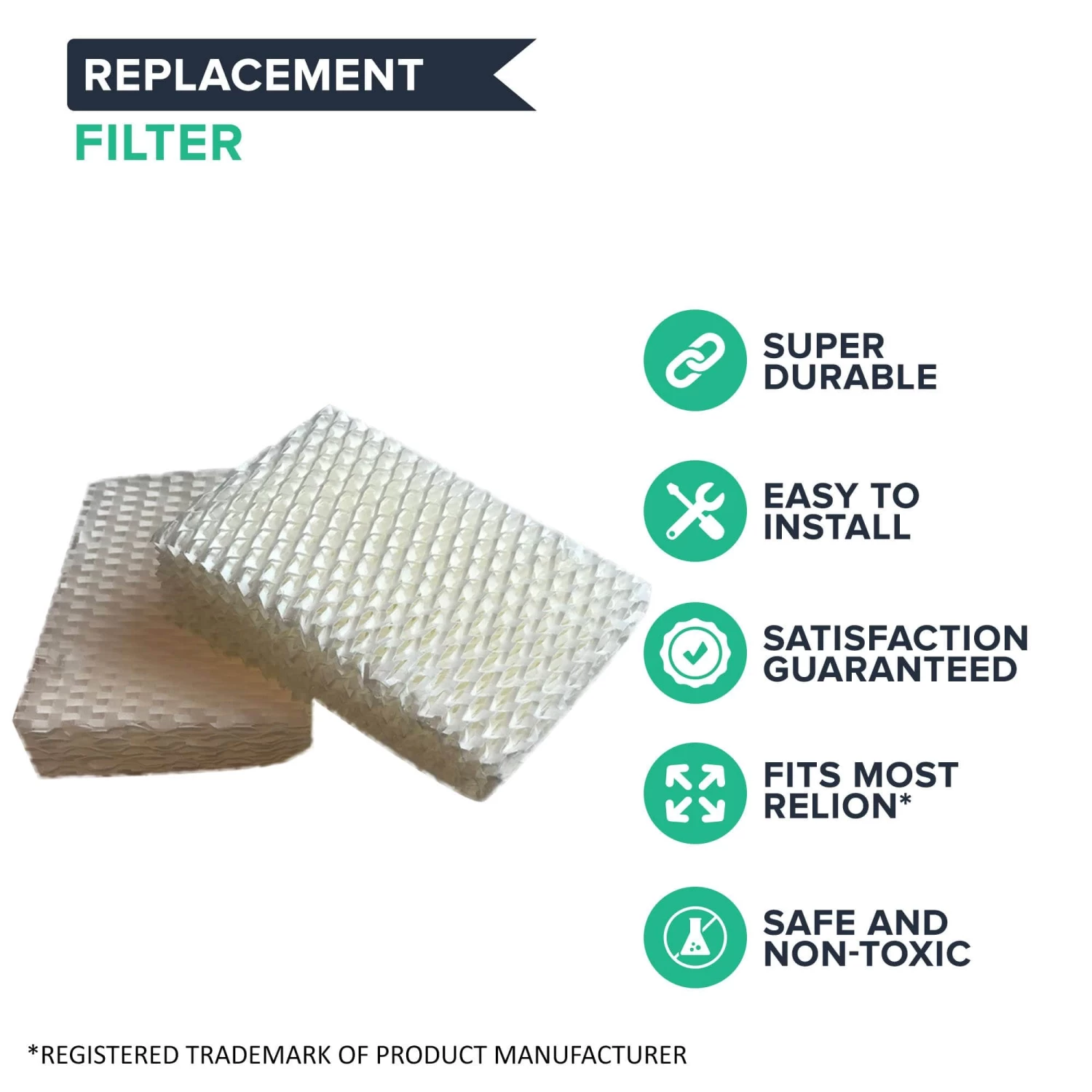 Crucial Air Filter Replacement Parts Compatible With ReliOn Part # WF813 - Fits ReliOn WF813 2-Pack Humidifier Wicking Filters, Fits ReliOn RCM832 (RCM-832) RCM-832N, DH-832 And DH-830 Vac 4 Crucial Air Filter Replacement Parts Compatible With ReliOn Part # WF813 - Fits ReliOn WF813 2-Pack Humidifier Wicking Filters, Fits ReliOn RCM832 (RCM-832) RCM-832N, DH-832 And DH-830 Vac - Image 2