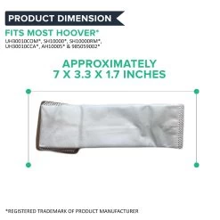 3PK Crucial Vacuum Replacement Vac Bags - Compatible With Hoover Part # 20-40321, 2040321, 40321, 20-81002 -Best Filter Shop I BAGS DIMENSION