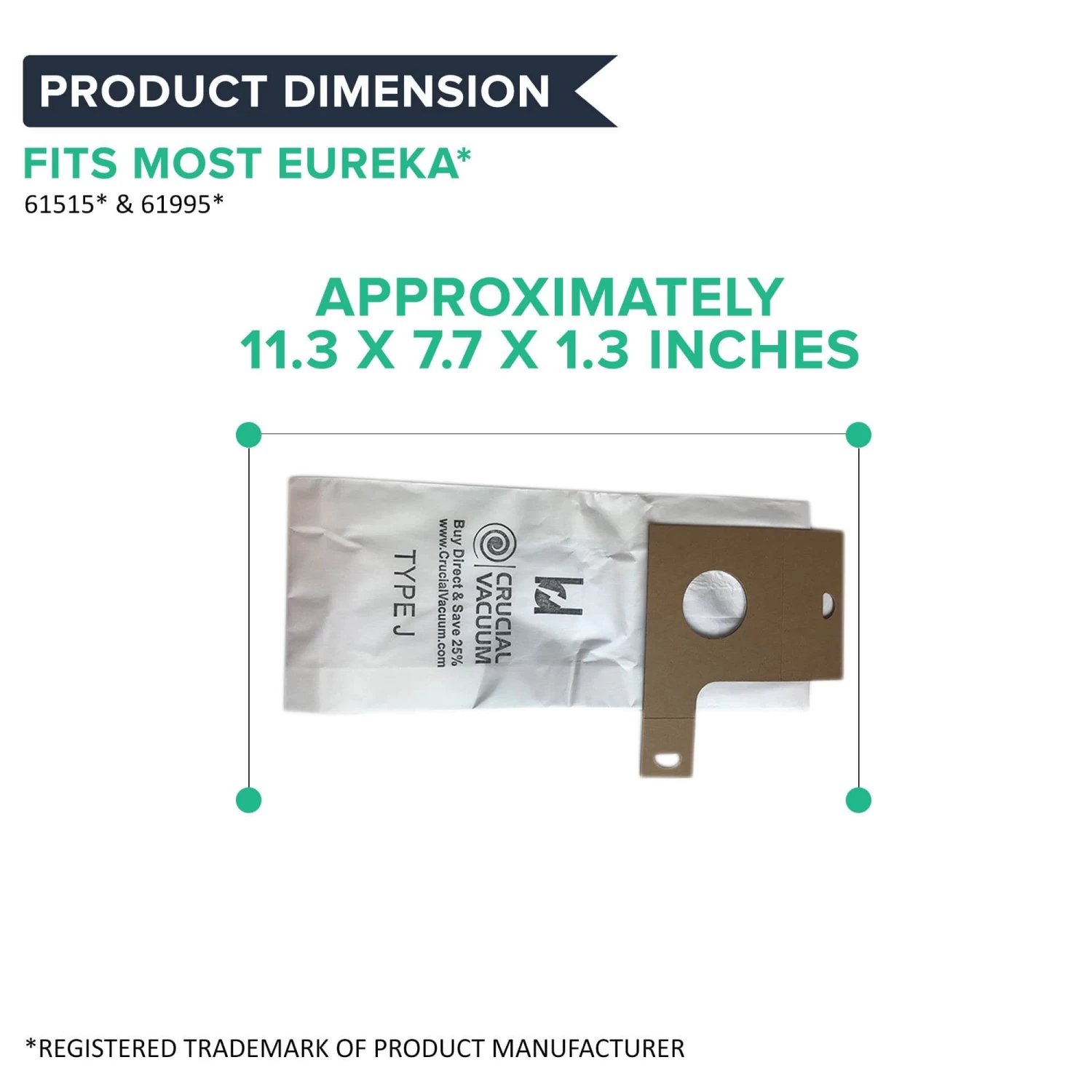 Crucial Vacuum Replacement Style J Bags Part # 61515C - Compatible With Eureka Vacuums And Models 2270, 2271, 2272, 2273, 2275, 2900, 2901, 2903, 2904, 2905, 2920, 2924, 2926 6 Crucial Vacuum Replacement Style J Bags Part # 61515C - Compatible With Eureka Vacuums And Models 2270, 2271, 2272, 2273, 2275, 2900, 2901, 2903, 2904, 2905, 2920, 2924, 2926 - Image 4